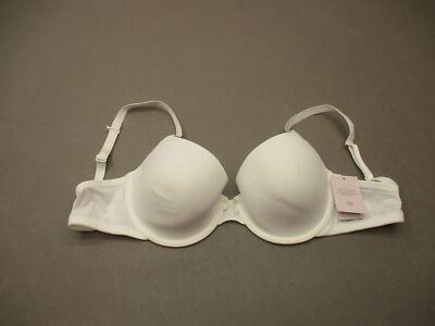 NWT 32DD Auden Womens White Underwire Lined Everyday Demi T-Shirt Bra 7N