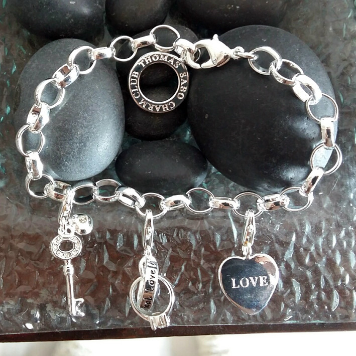 Pulsera De Plata De Ley 925 Thomas Sabo Para Mujer - Base Para Colgantes (dijes), Diseño De Abalorios