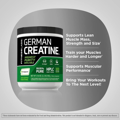 German Creatine Monohydrate Powder 1.1 Lb Creapure Fitness Supplement 100 Servin - Picture 3 of 6
