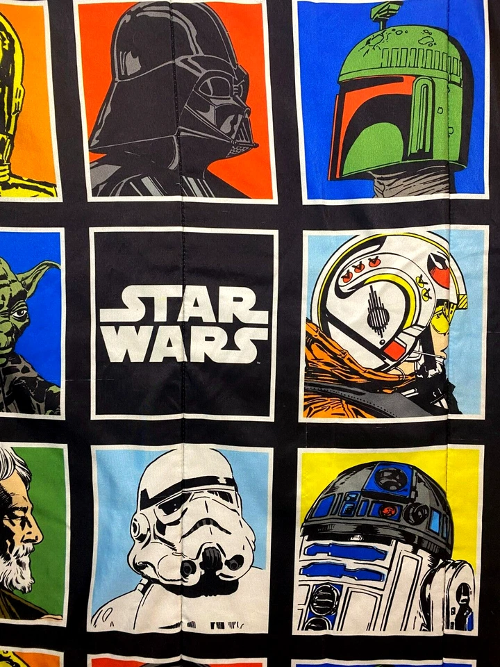 Vintage 80's Star Wars Comforter Colorblock Characters Reversable - Image 2 of 4