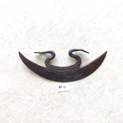 Antique Half Moon Crescent Axe Head Rare Swan Shape Iron Rich