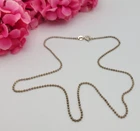 Vintage Sterling Silver 925 Ball Bead Chain Necklace 16" Spring Ring Clasp