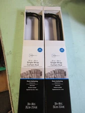 2 PACK Mainstays Single Wrap ROOM DARKENING Curtain Rod 30" - 84" BLACK U20