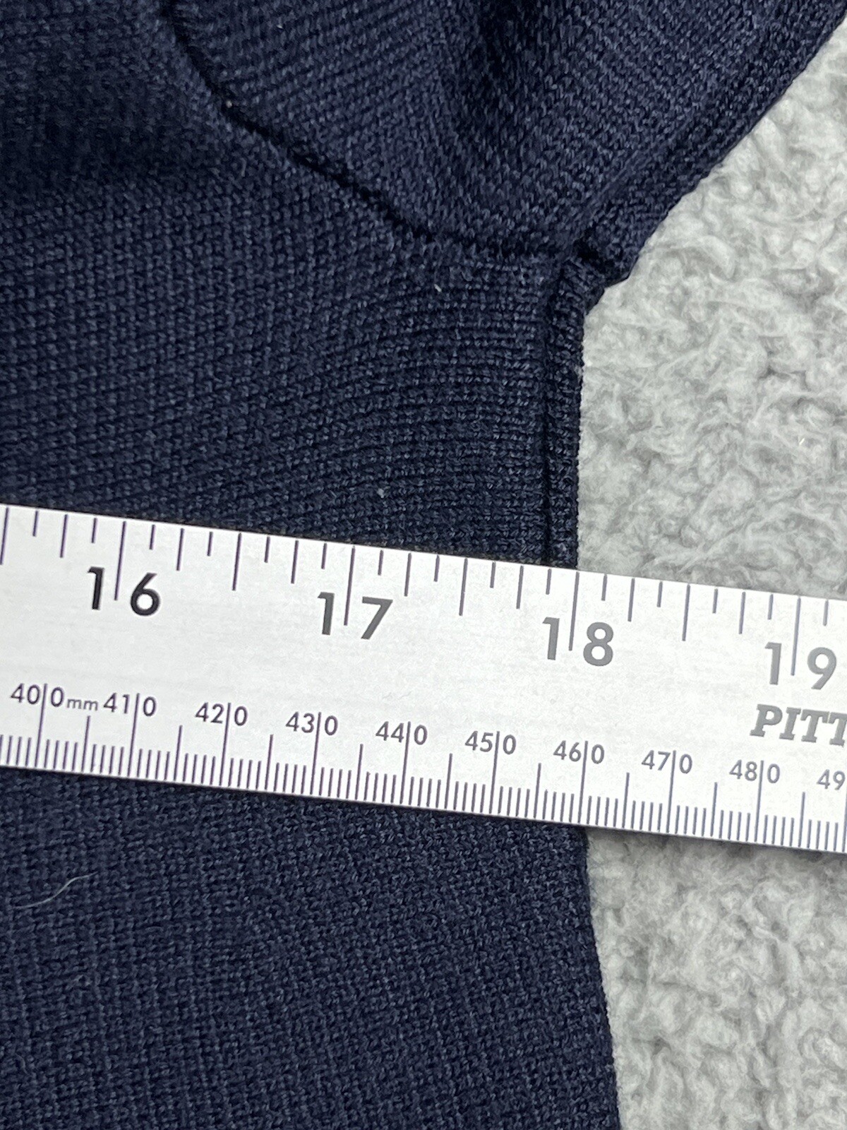 Seventy by Sergio Tegon Women’s Sz 44 Blue V-Neck Lined Wool Blend Sweater Top image 7