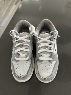 Nike Dunk Low PS Wolf Grey White DH9756-001 Kids Size 1Y Sneakers