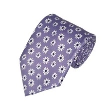 Romario Manzini® Men's White Flower PRINTED DESIGN TIE