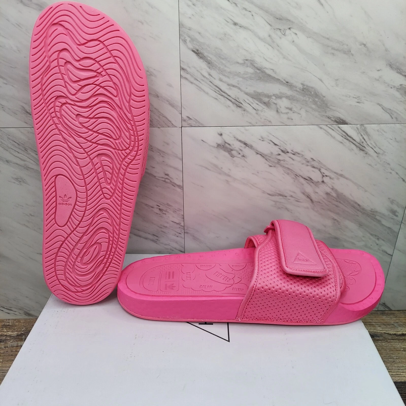 Adidas X Humanrace Chancletas HU Slides sandali rosa FV7289 taglia 13 uomo