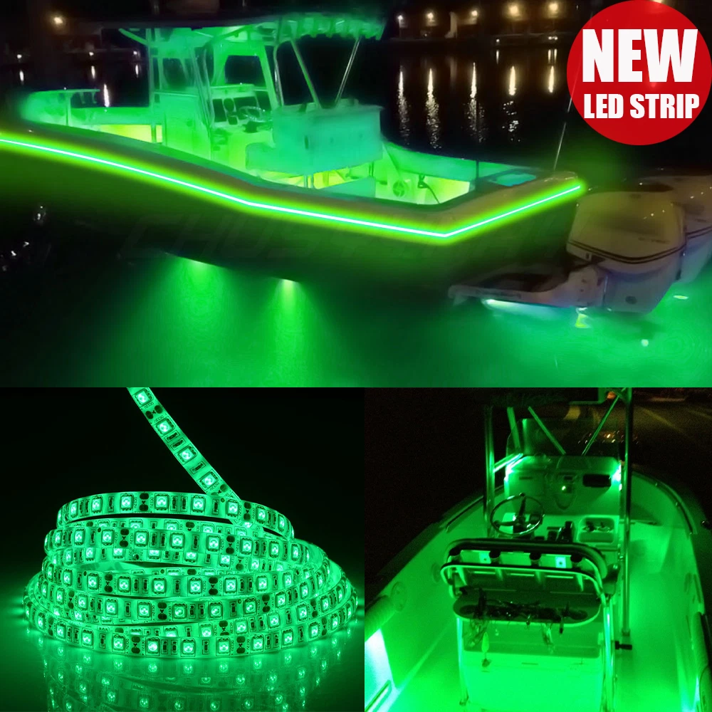 Night Fishing Underwater Fishing Light 15000 LUMENS Green LED Boat Bright  Strip