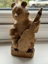 Vintage Carved Wooden Bear, USSR Soviet / Russian Folk Art, 70&rsquo;s