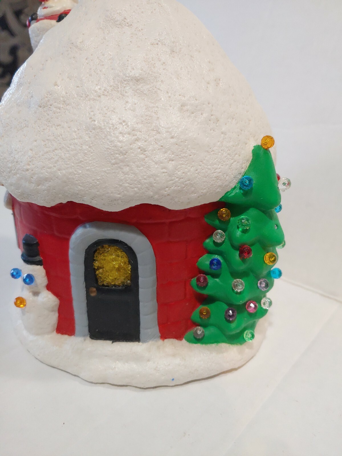 Ceramic Christmas House Santa Gumdrop snowman Trees Vintage eBay