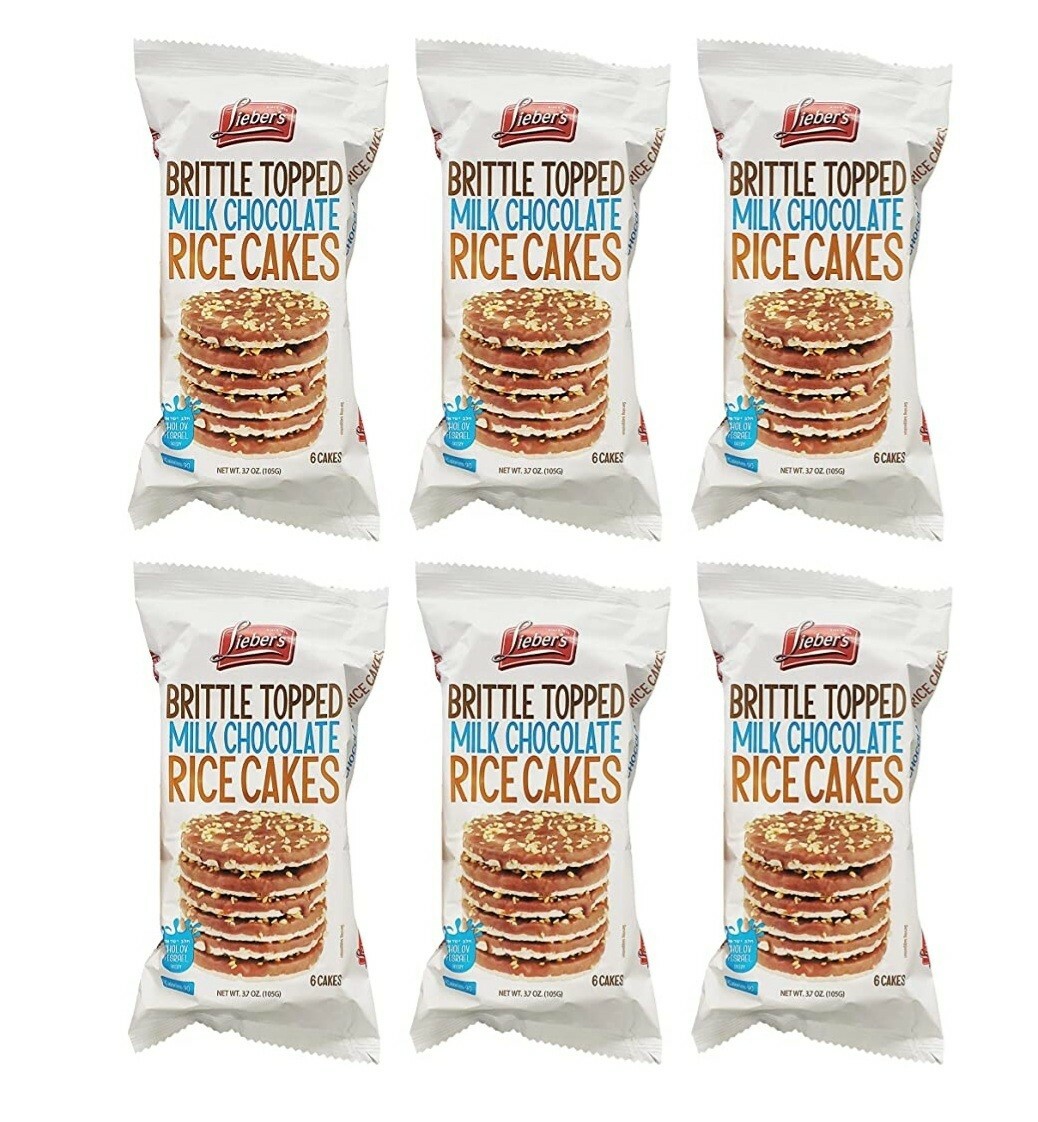 Liebers Brittle Topped Milk Chocolate Rice Cakes 6 Cakes Per Pack (6
