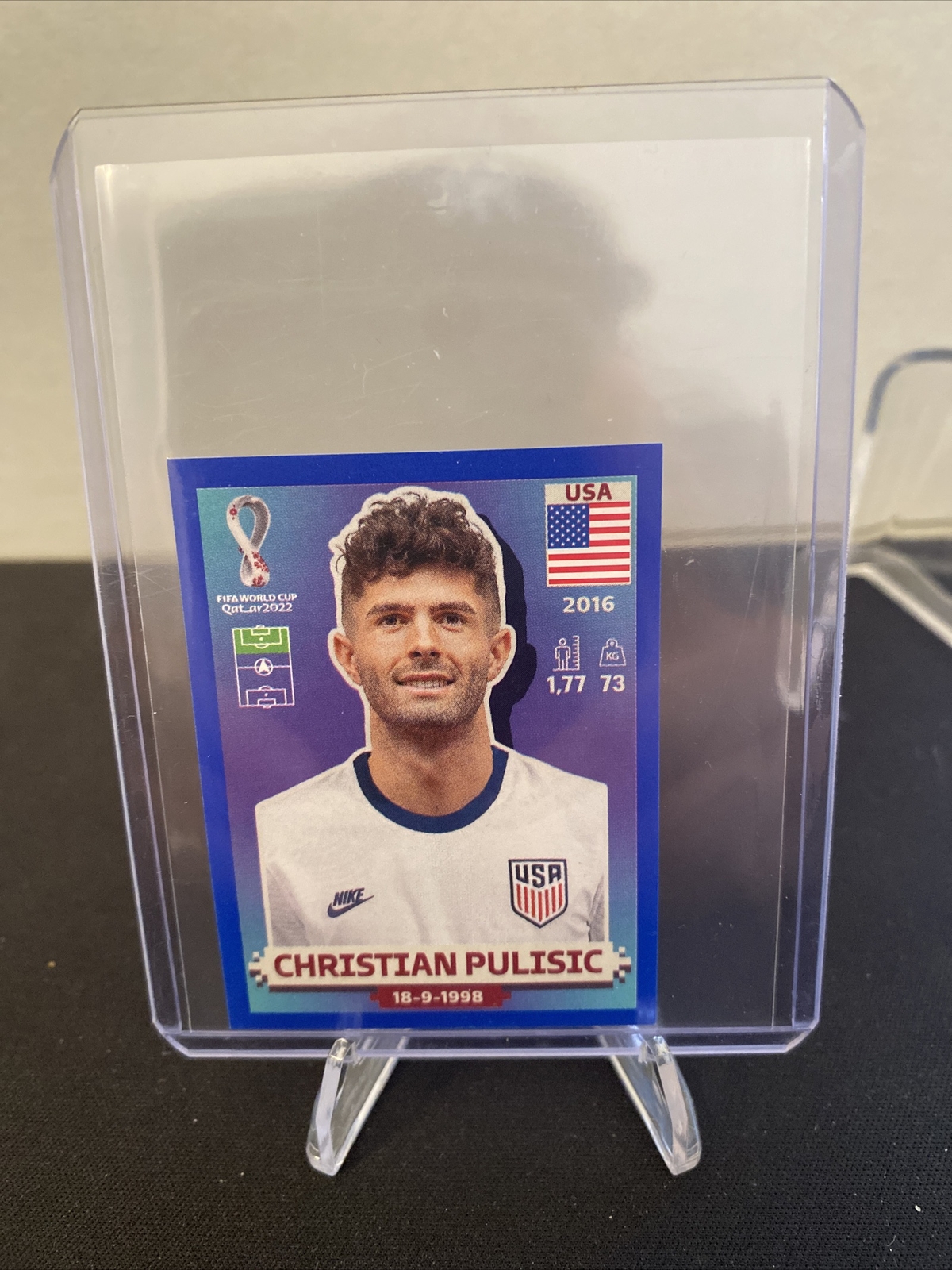 Panini 2022 FIFA World Cup Qatar Christian Pulisic Sticker Blue Parallel USA