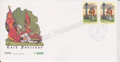 EIRE IRELAND FDC FIRST DAY COVER 1995 BATTLE OF FONTENOY JOINT ISSUE BELGIUM