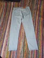 Vintage 505 Blue Denim Levis Jeans Red Tab Made in USA Tag 36x34 Actual 34x33