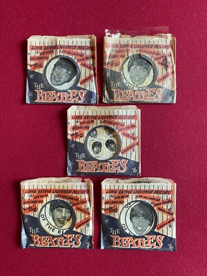 1964, BEATLES, Candy Licorice Records, Set of (5) RARE / Vintage