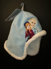 Disney Store Authentic Frozen Anna Elsa Kid's Winter Cap Hat Appliqued NEW