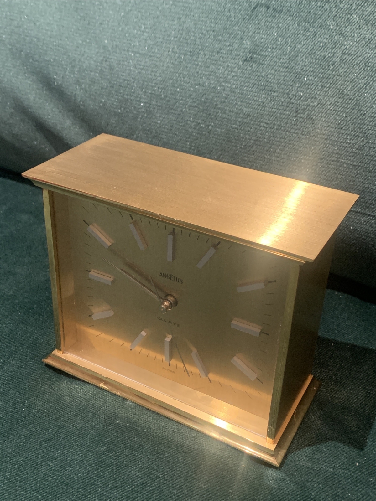 Vintage Angelus Mid Century Gilt Mantle Clock 1960s Swiss eBay