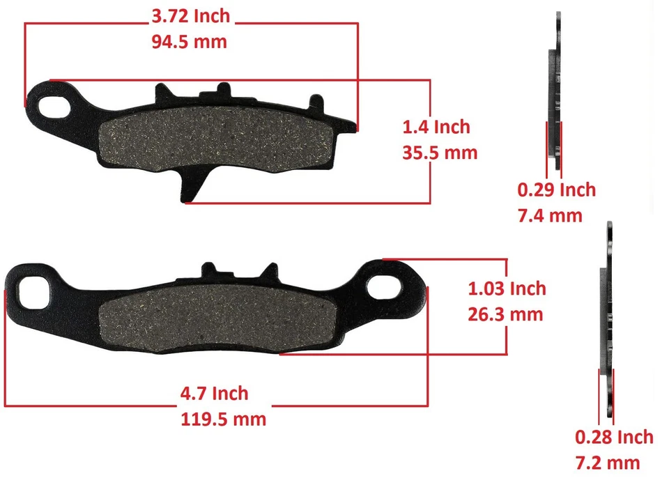 For Kawasaki Super Sherpa 250 Front and Rear Brake Pads KL250G 2000 2001-2010 - Image 2 of 4