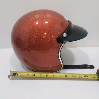 Bell Custom 500 Orange Flake Helmet - Medium DOT Open Face Retro