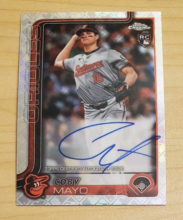 2025 Topps Chrome Logofractor Edition Rookie Auto Coby Mayo #RA-CMA (AU, RC)
