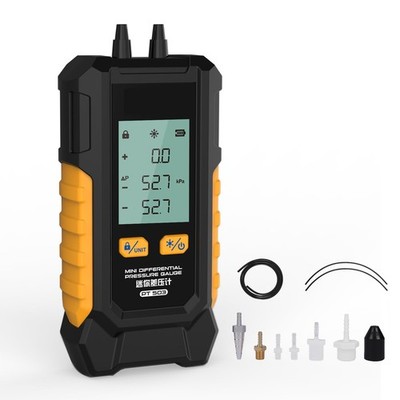 AUTOOL Mini Differential Pressure Gauge Dual Port HVAC Gas & Air Pressure Tester