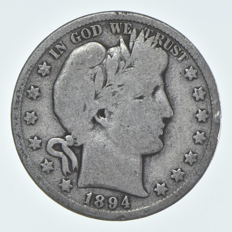 1894-S Barber Half Dollar Average Circ 90% Silver *5368