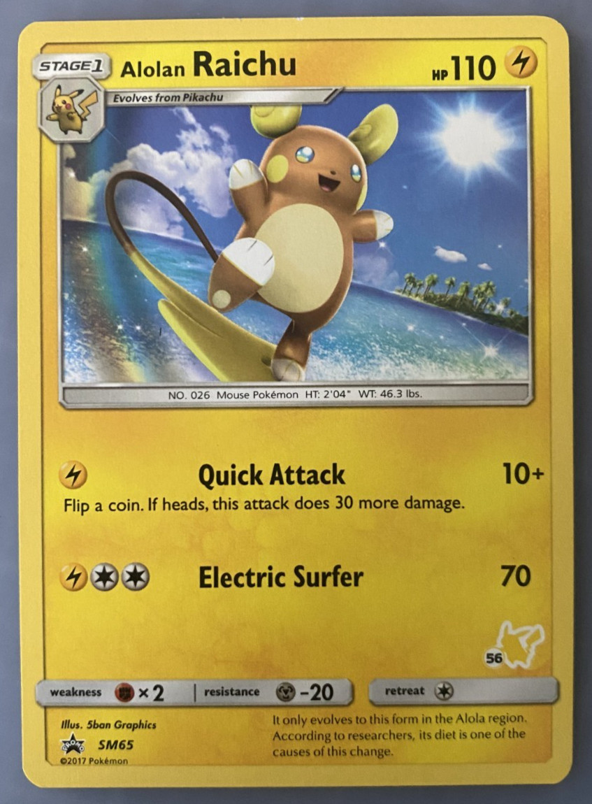 Alolan Raichu SM65 Promo SM Black Star Promos English 2017 Pokemon Stamped #56