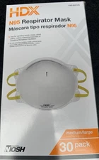 HDX N95 Particulate Respirator Face Mask 30- Pack White Size: Medium / Large New