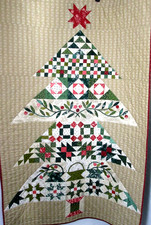 Vintage Quilt Christmas Tree Wall Hanging Country Patchwork 41 W x 63" L