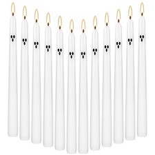 12 Pack Halloween Taper Candles - 12 Halloween, 10"12pcs-White