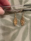 14K Yellow Gold Over Sterling Silver Openwork Earrings 4.35 Grams — photo 2