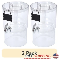 2 Gallon Tritan Beverage Dispenser Party Top Stackable Drink Container W/ Spigot