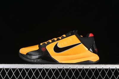NK Kobe 5 Protro Bruce Lee Yellow Black Men's Brand Kobe Bryant CD4991-700