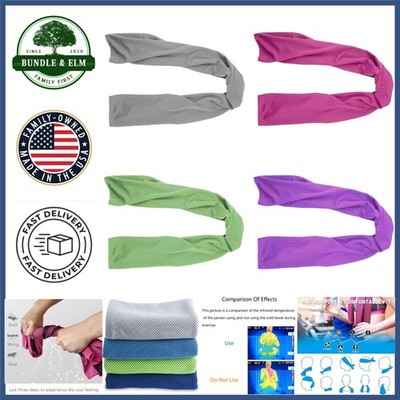 Cooling Towels 40x12, 4-Pack Microfiber for Sports, Workouts, and Heat Relief