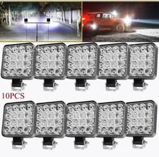 10X 48W LED Work Light Truck OffRoad Tractor Flood Lights 12V 24V Square 3.3Inch