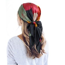 35 Satin Large Square Head Scarf Silk Feeling Neck Scarves Hair Sleeping
