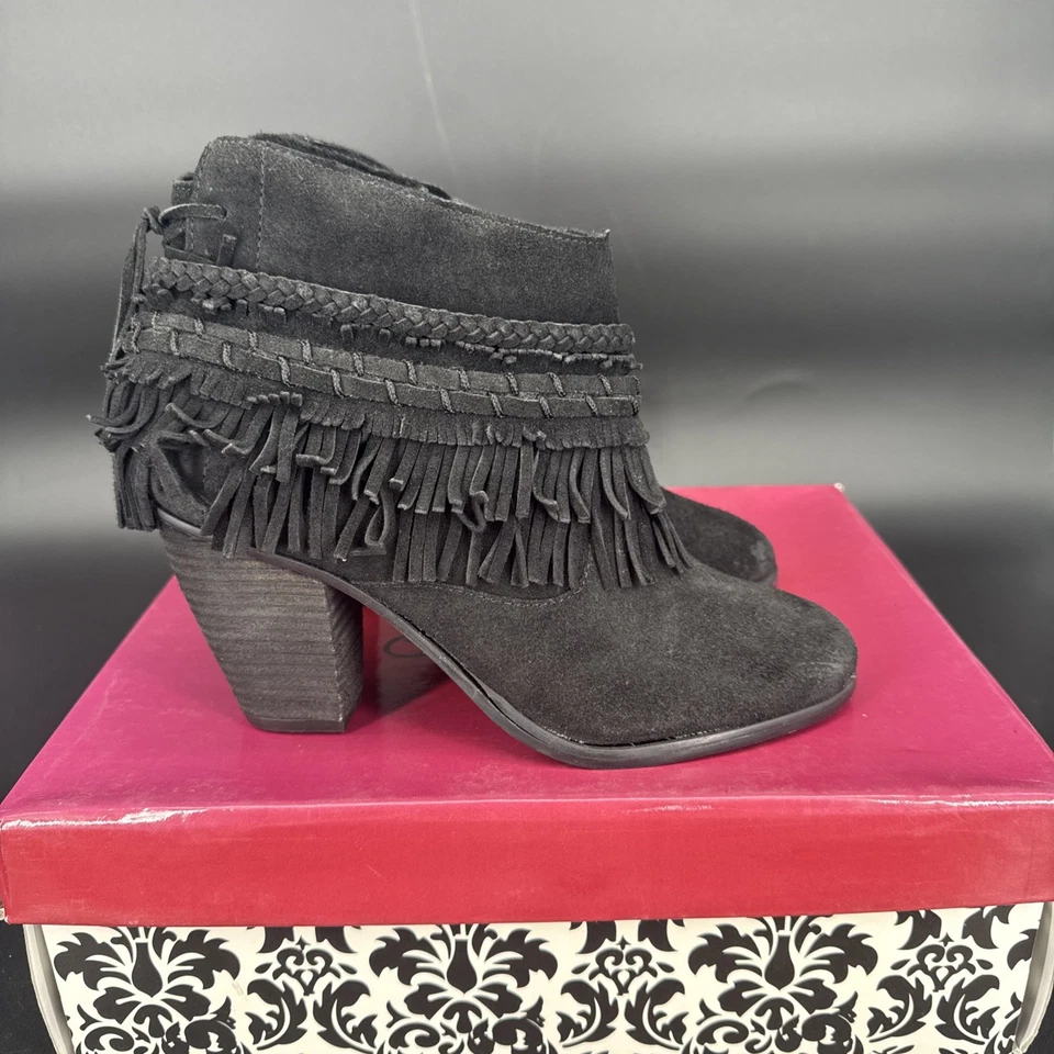 Botas al tobillo Naughty Monkey para mujer de cuero boho en Lyne negras talla 6 Foto 2 de 4