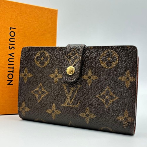 Louis Vuitton Monogram Portefeuille Bifold Wallet Brown Kiss Lock Japan 076045
