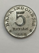 👀BANK INDONESIA 1974 5 RUPIAH COIN VINTAGE 👀