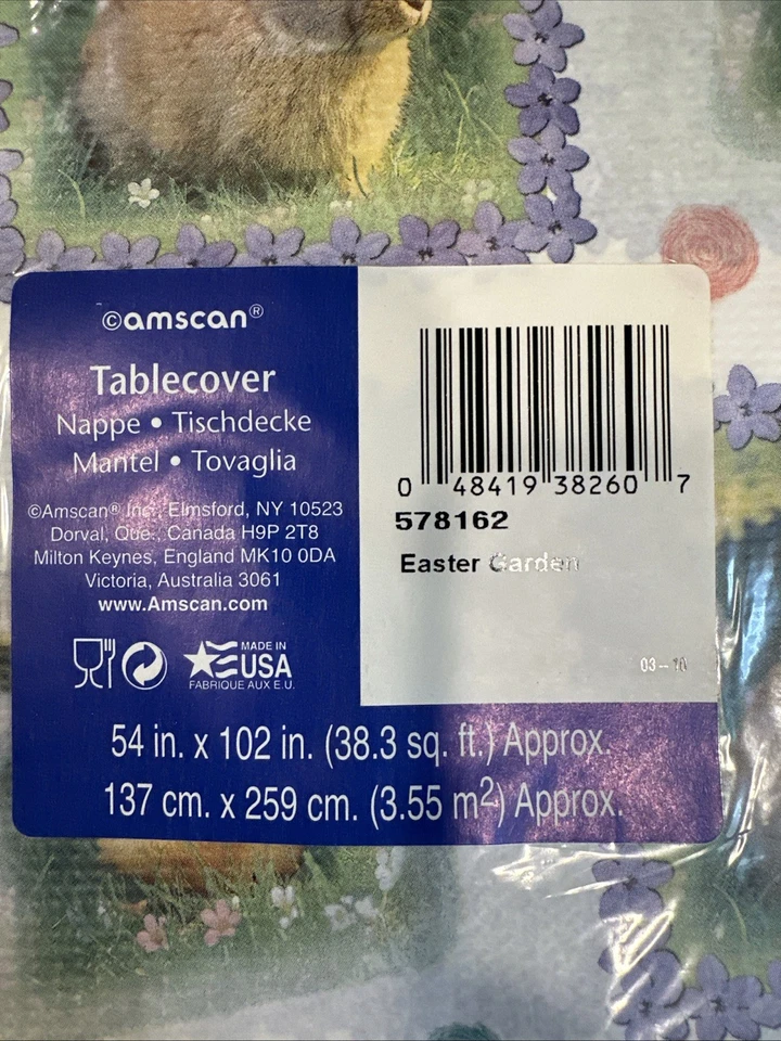 2 Amscan 54" x 108" Tablecloths Rectangular Paper Table Covers Easter - Image 3 of 4