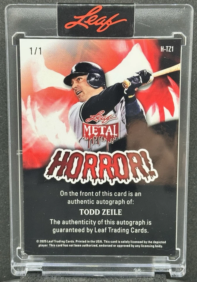 2025 Hoja Metal Halloween Todd Zeile Horror Automático 1/1 New York Yankees Foto 2 de 2