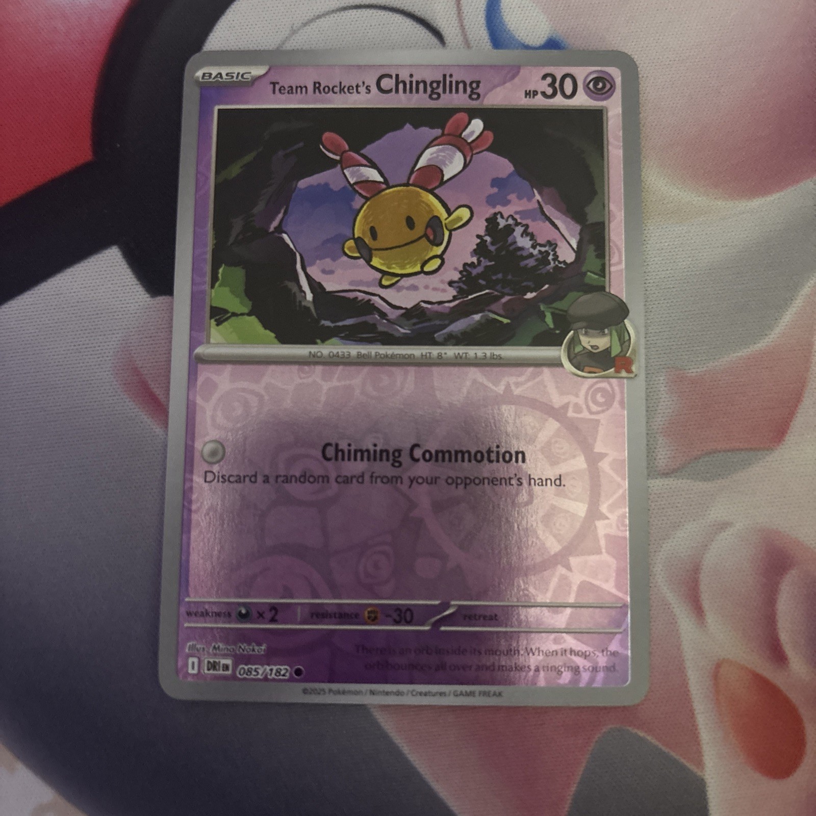 Team Rocket’s Chingling 85/182 Reverse Holo Pokemon Destined Rivals
