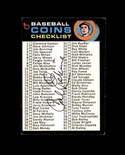Carl Erskine Signed Original 1971 Topps Coin Checklist Autograph