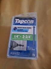 TAPCON 24340 1/4-in x 3-3/4-in Hex-Washer-Head Concrete Screw Anchor 75-Pack