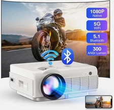 Yezmek 1080p Full HD Projector with Wifi and Bluetooth  4K Supported