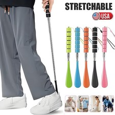 27.9" Shoe Horn Long Handle Stainless Steel Retractable Length Shoes Helper US