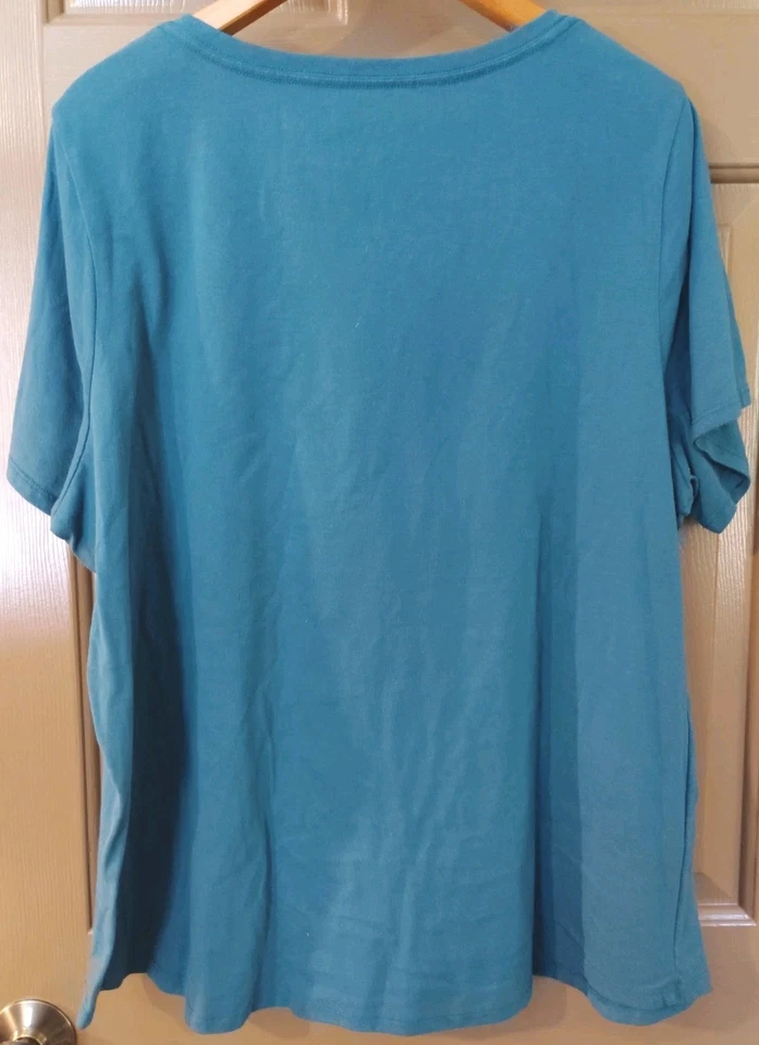 Camiseta Disney Minnie Mouse para mujer 2XL tropical floral verde azulado Foto 3 de 4