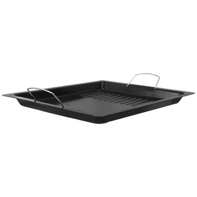 Reusable Black Iron Outdoor Grilling Pan Non Stick Frying Tray