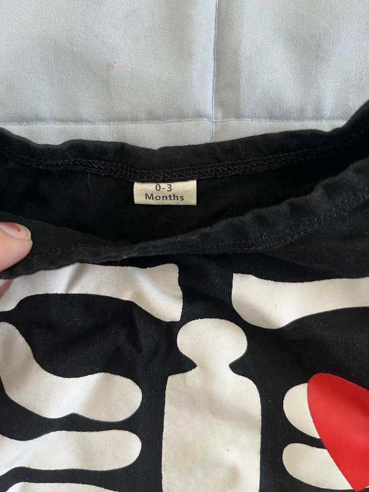 Bebé Niña Esqueleto Dos Piezas Halloween Conjunto/Disfraz Con Tutú Talla 0-3 Meses Foto 3 de 4