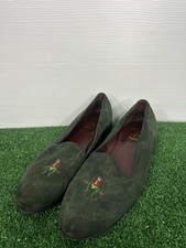 Vintage Paul Stuart Edward Green Green Velvet Loafers Size 9